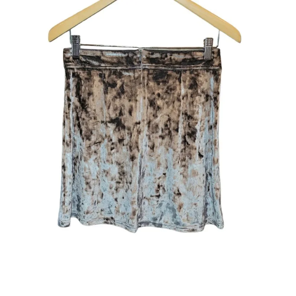 NWOT BB Dakota Metallic Calhoun Crushed Velvet Skirt Mini 4